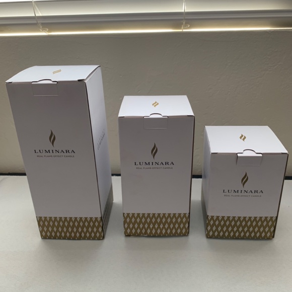 Luminara Real Flame Effect Red Candle 3 pc. Set - Picture 3 of 3